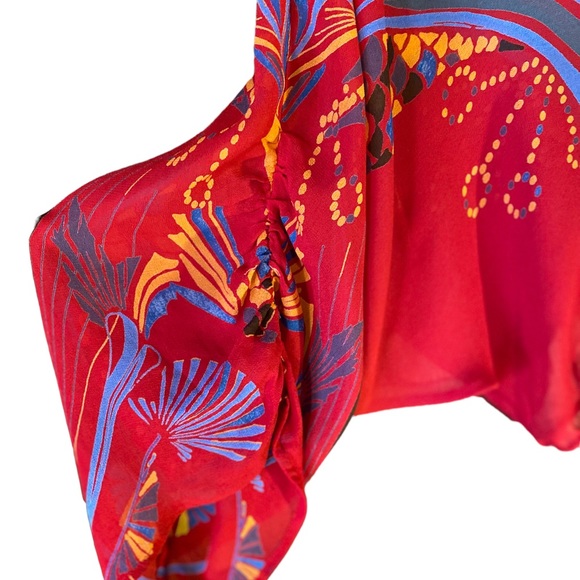 Free People Red and Blue Blouse - Picture 5 of 9